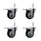 Service Caster 4 Inch Black Polyurethane Swivel 34 Inch Threaded Stem Caster Set with Total Lock Brake SCC-TSTTL20S414-PPUB-BLK-34212-4 - alternate 1